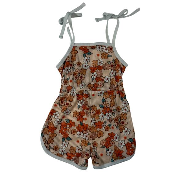Toddler Girl Floral Summer Romper Size 18-24 Months Sleeveless One-Piece - Picture 2 of 5